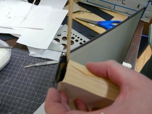Apply glue with a wooden skewer
